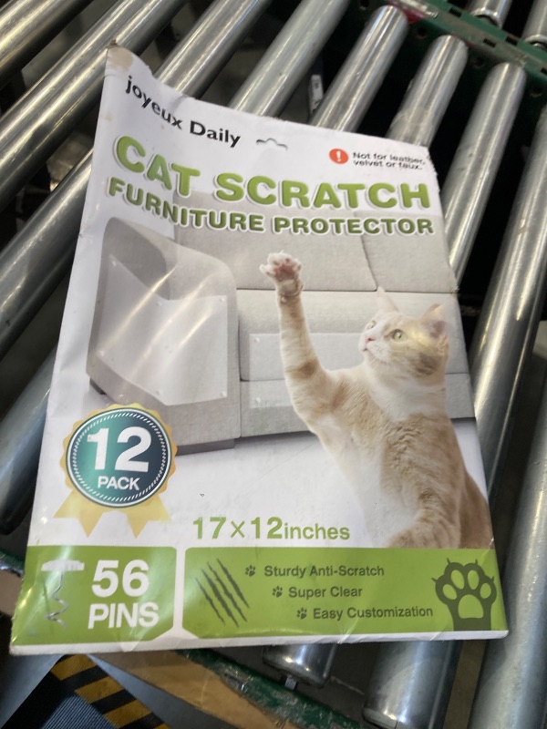 Photo 1 of 12 Pack Self Adhesive Cat Scratch Furniture Protectors – Anti-Scratch Couch Guards for Cats, Clear Single-Sided Furniture Protectors to Prevent Damage from Claws