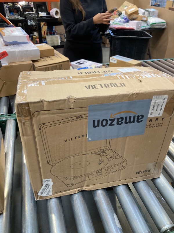 Photo 1 of Victrola Journey Bluetooth Portable Suitcase Record Player – with Built-in Speakers, 3 Speed Vinyl Record Player, RCA Out, Headphone Jack (Turquoise)