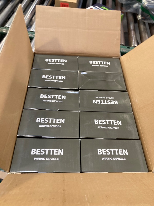 Photo 1 of BESTTEN 100 Pack 15 Amp Outlet, Decorator Receptacle Outlet, Standard Electrical Wall Outlet, Tamper Resistant, Residential and Commercial Use, Wallplate Included, 15A/125V/1875W, UL Listed, White