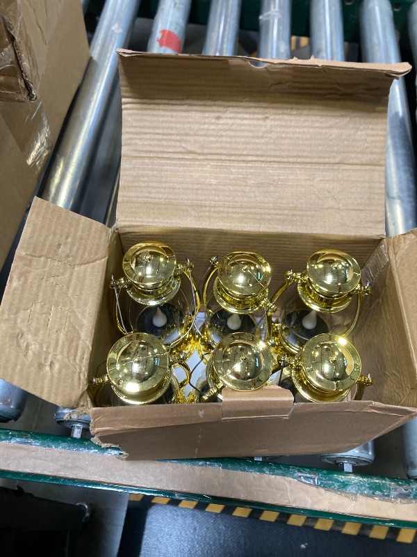 Photo 1 of mini Reperla Mini Lanterns 6 Pcs LED Small Indoor Golden Decorative Outdoor Hanging Candle Lanterns Farmhouse Weddings Birthday Halloween Christmas Decorations