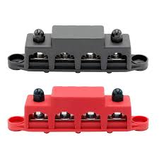 Photo 1 of 250A 4 Stud 3/8" M10 Post Automatic Marine Electric Battery Power Distribution Terminal Block Bus Bar With Cover