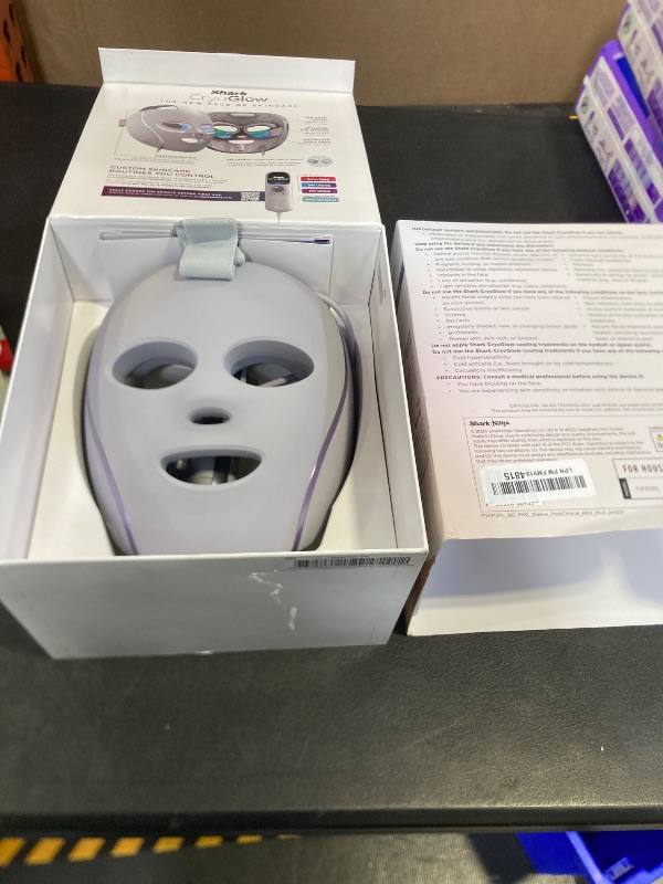 Photo 1 of Shark CryoGlow LED Face Mask with Under-Eye Cooling, Anti-Ageing & Blemish Repair, Red & Blue LED, Infrared Light Therapy, USB-C, Remote Control, Storage Bag, Lilac Chill, FW312PL