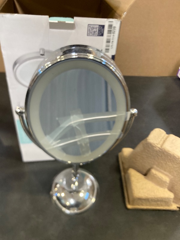 Photo 1 of Conair Lighted Makeup Mirror, LED Vanity Mirror, 1X/7X Magnifying Mirror, Double Sided, Corded in Polished Chrome