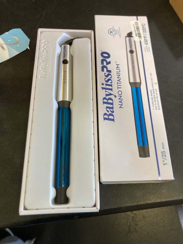 Photo 1 of BaBylissPRO Nano Titanium 1" Curling Wand, Professional Hair Wand Curling Iron for Long Lasting Curls, Creates the Perfect Curls for All Hair Types
