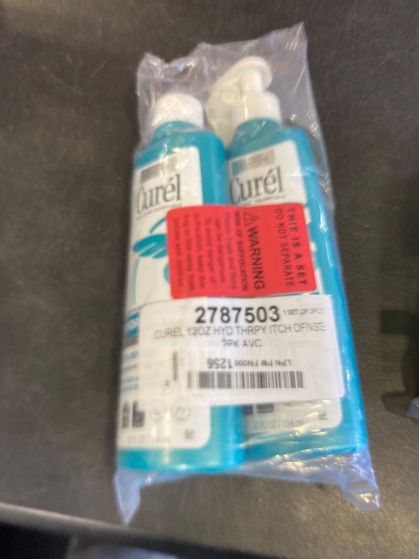 Photo 1 of Curel Hydra Therapy In Shower Lotion, Itch Defense Body Moisturizer with Advanced Ceramide Complex, Vitamin E, & Oatmeal Extract, 12 Oz, Pack of 2 head fell off 