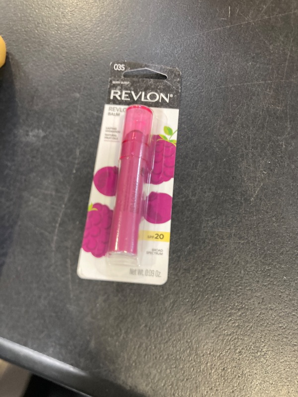 Photo 1 of Revlon Kiss Tinted Lip Balm with SPF 20, Hydrating, Flavored, Infused with Natural Fruit Oils, 035 Berry Burst, 0.09 oz