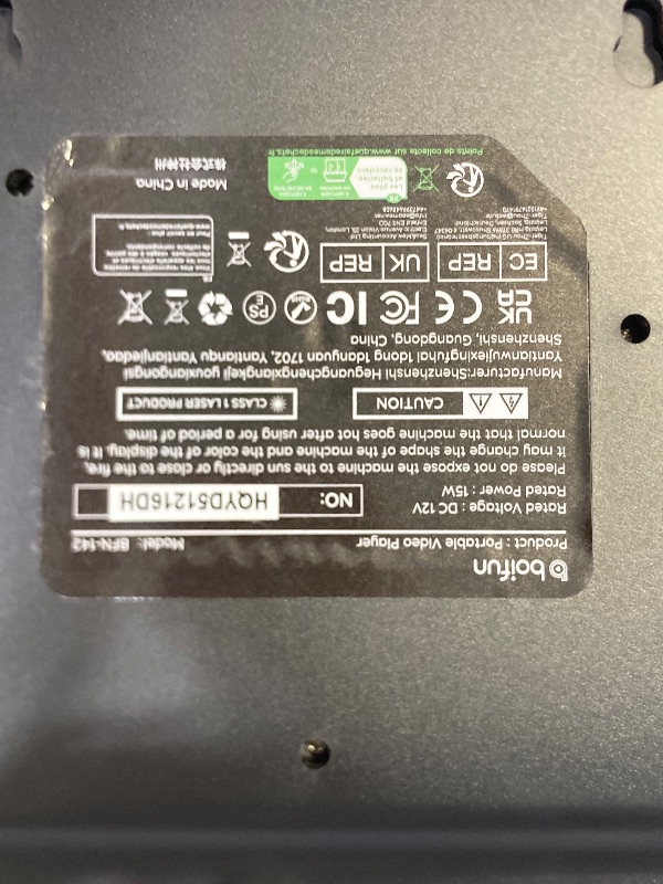 Photo 1 of 15.7" Portable DVD Player with 14.1" Large HD Screen, 6 Hrs Rechargeable Battery, FM Out, Sync TV, USB, SD Card and Multiple Disc Formats, Dual Speaker, Black