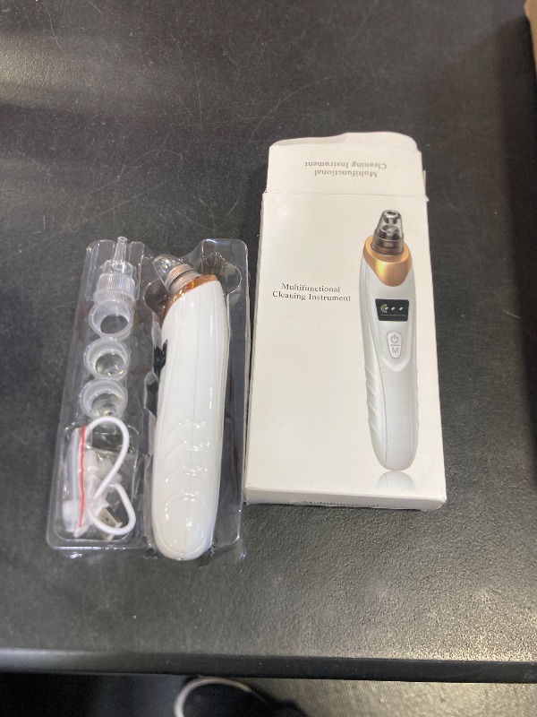Photo 1 of 2026 Pore Vacuum, USB Rechargeable Blackhead Remover Vacuum,3 Levels Adjustable Pore Vacuum Blackhead Remover, with 5 Suction Power,6 Probes,Face Vacuum Pore Cleanser for Women & Men-White
