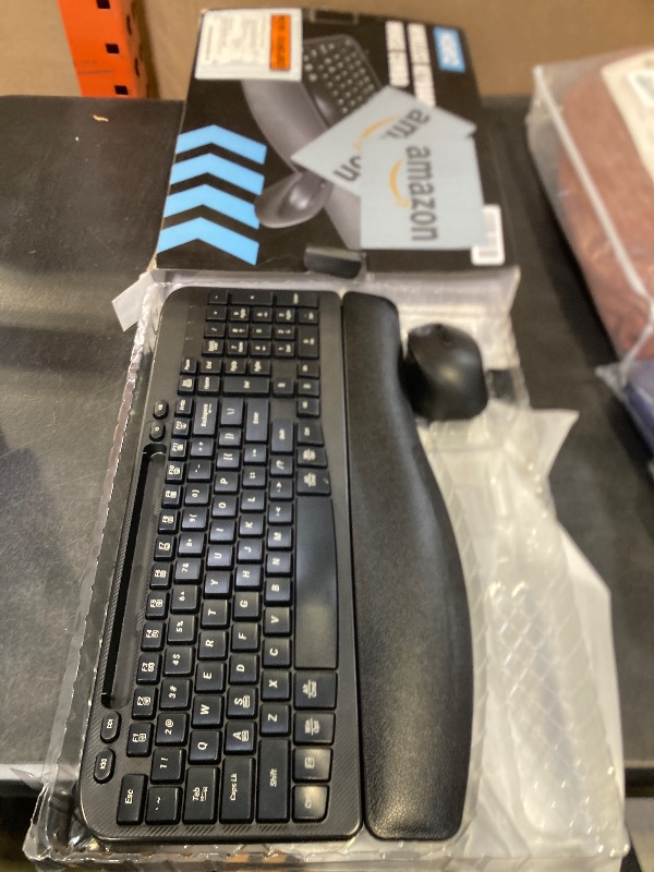 Photo 1 of Wireless Keyboard and Mouse Combo, Wave Keys Full-Sized Ergonomic Keyboard with Cushioned Plam Rest, Phone Holder, Comfortable Natural Typing, 2.4G Cordless Set for Computer, Laptop, PC, Mac, Windows