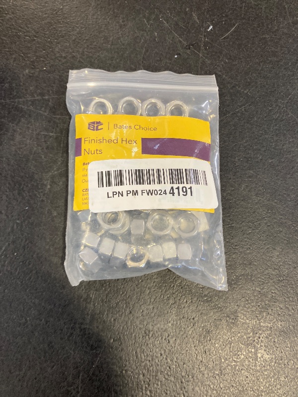 Photo 1 of Bates Stainless Steel Hex Nut, 5/16-18, 50 Pack - Stainless, Metal, Hardware Nuts