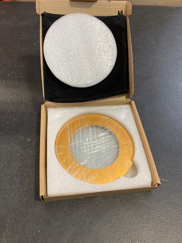 Photo 1 of Zonon Circle Drawing Maker Stainless Steel Adjustable Round Circle Template Tool Ring Making Tool with Black Flannelette Bag for Drafting, 125 mm(Yellow)