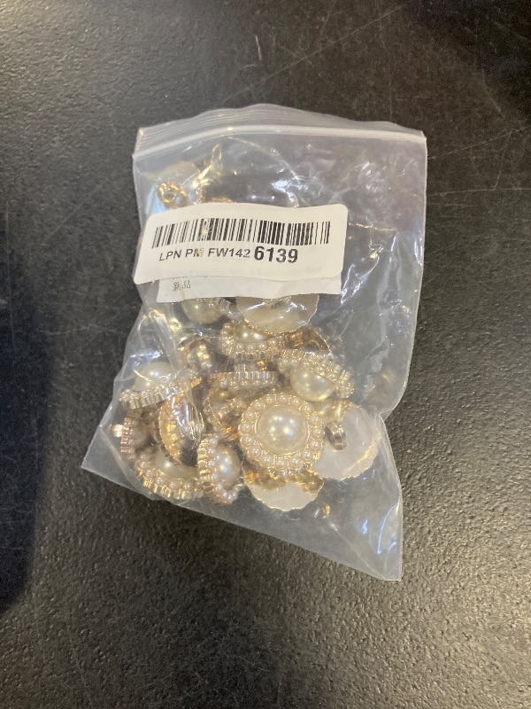 Photo 1 of 30PCS Vintage Pearl Buttons, 3 Sizes Metal Faux Buttons Embellishments Set for Coats, Suits, Knitting, Sweaters, Sewing, Crafting & Handmade Projects