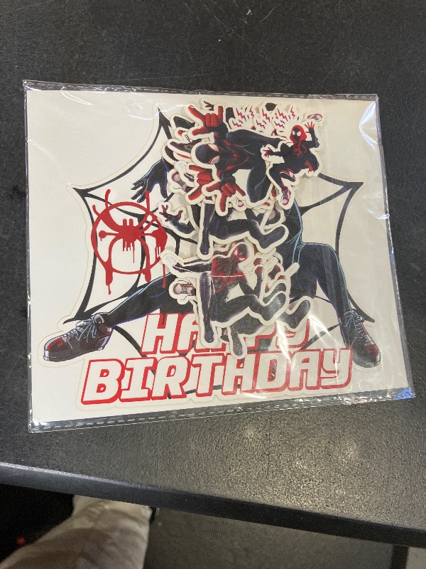 Photo 1 of Ddajksq 25Pcs Miles Morales Party Cake Decorations, Spider Birthday Cake Cupcake Toppers for Spidey Party Supplies