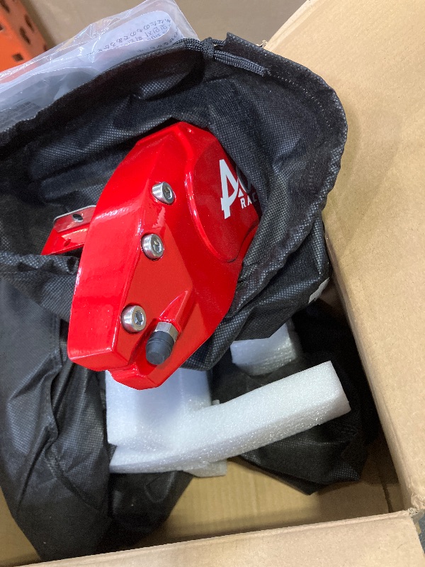 Photo 1 of AOOA Aluminum Red Brake Caliper Covers with White Character fits Dodge Durango SXT/GT/R/T 2021-2025 and Jeep Grand Cherokee 2017-2021 (Set of 4)