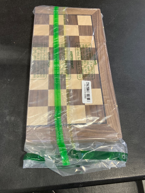 Photo 1 of 17 Inch Large Chess Set for Adults & Kids, Foldable Wooden Chess Board for Kids, Portable Magnetic Chessboard Game for Adults