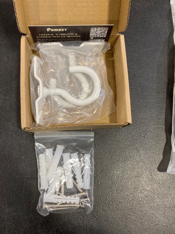 Photo 1 of [UPGRADED] 2Pcs 200LBS Rotatable Ceiling Hooks with 4 Screw Points Base, Wall Mount Metal Hanger White Ceiling Hook for Hanging Plant, Bird Feeder, Lights, Bed Canopy, Wind Chime, Indoor Outdoor Decor