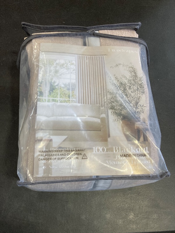 Photo 1 of Greyish Beige Pleated Blackout Curtains 96 Inches Long 2 Panels Set for Dining Living Room Darkening Neutral Memory Shape Pinch Pleat Black Out Heavy Duty Thermal Insulated Curtain Drapes with Liner