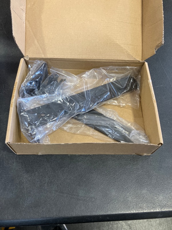 Photo 1 of 2 Pack - 10 inch Black Hidden L Shelf Bracket (1/5 Inch Thicked) Iron Floating Shelf Brackets Rustic Industrial Metal Brackets for Shelf Support