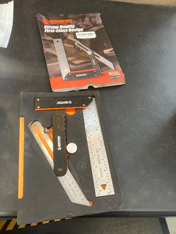 Photo 1 of 10Inch Woodworking Square Ruler and T-Bevel Gauge Set - 1/16" Precision,Sliding T-Bevel and T Measurements Ruler, Aluminum Handle Carpenter Square Layout Tool for Woodworking -Imperial…