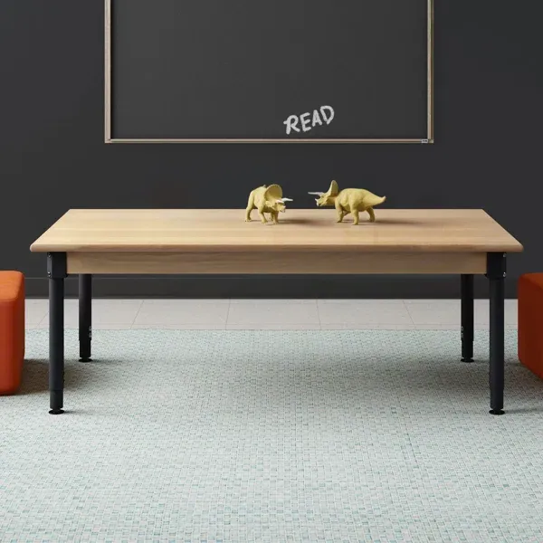 Photo 1 of Solid Wood Adjustable Rectangle 4 Students Activity Table