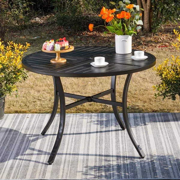 Photo 1 of Alyah Round Metal Outdoor Dining Table
