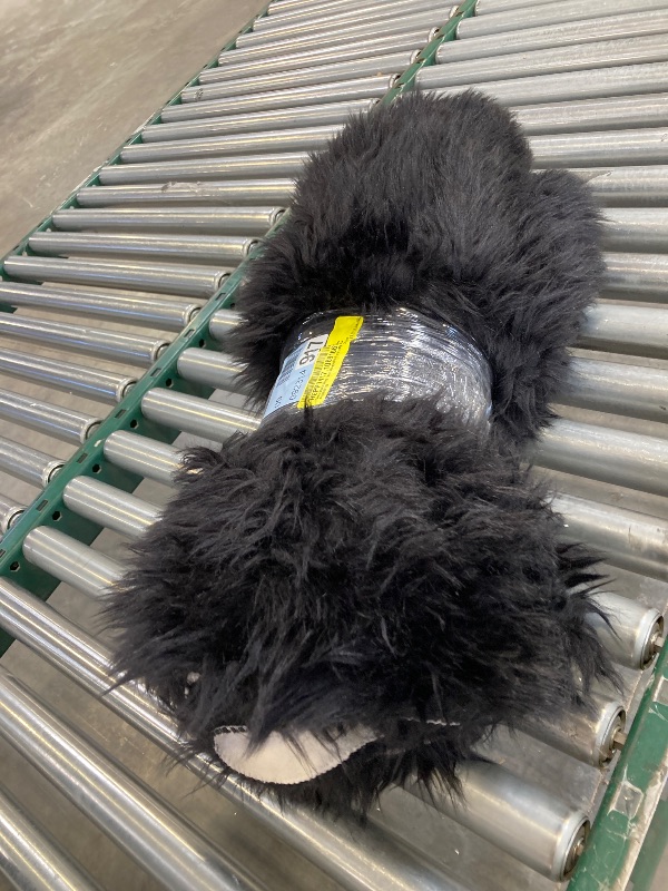 Photo 1 of Dreu Black Shag Faux Sheepskin Fur Fluffy Area Rug
