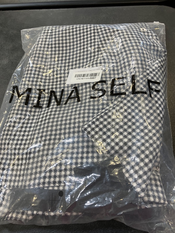 View 2 of Mina Self Plaid Blazer Jacket for Women 2026 Spring Black Houndstooth Long Open Front Womens Business Casual Work Office Fashion Dressy Trendy Fitted Boyfried Women's Blazers & Suit Jackets