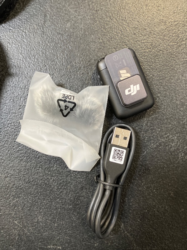 Photo 1 of DJI Mic 2 Transmitter (Shadow Black), Wireless Microphone, 14-Hour Internal Recording, 6-Hour Battery, Magnetic Attachment, Bluetooth Microphone, 