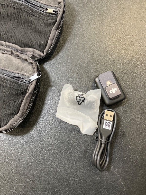 Photo 1 of DJI Mic 2 Transmitter (Shadow Black), Wireless Microphone, 14-Hour Internal Recording, 6-Hour Battery, Magnetic Attachment, Bluetooth Microphone, 