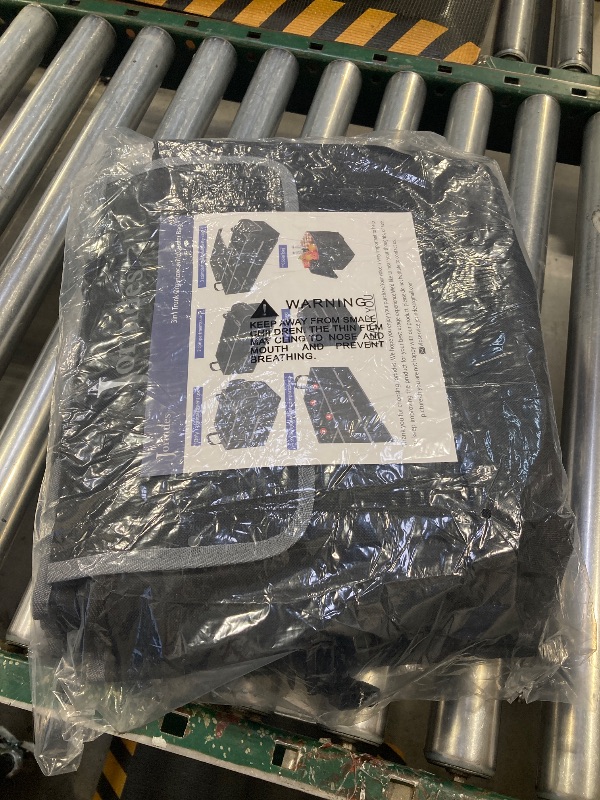 Photo 1 of Collapsible Trunk Organizer for Car with Insulated Leak proof Cooler Bag, 3 Compartments SUV Cargo Organizer Removable Dividers, 5 in1 Car Storage Organizer with Foldable Lid,2 Tie-Down Straps(Black)