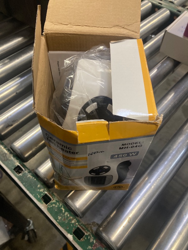 Photo 1 of 450W Mini Space Heater With Temperature Detection, Remote Wall Outlet Electric Space Heater as Seen on TV with Adjustable Thermostat and Timer and Led Display, Compact for Office Room RV (Smart-White)