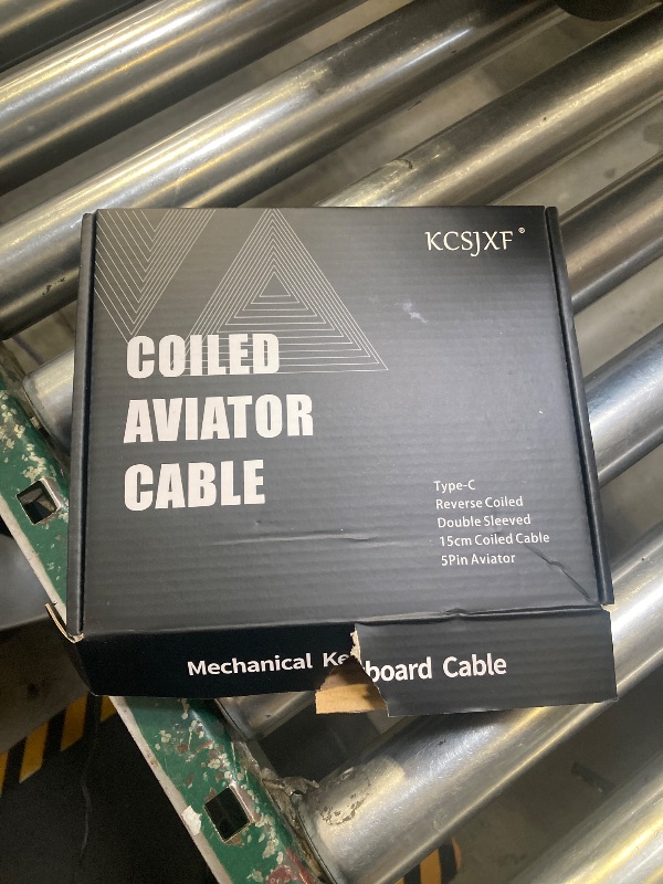 Photo 1 of KCSJXF Pro Coiled Keyboard Cable, Double-Sleeved Mechanical Keyboard Cable with 5Pin GX16 Aviator, 1.2m USB A to USB Type C (Light Green)
