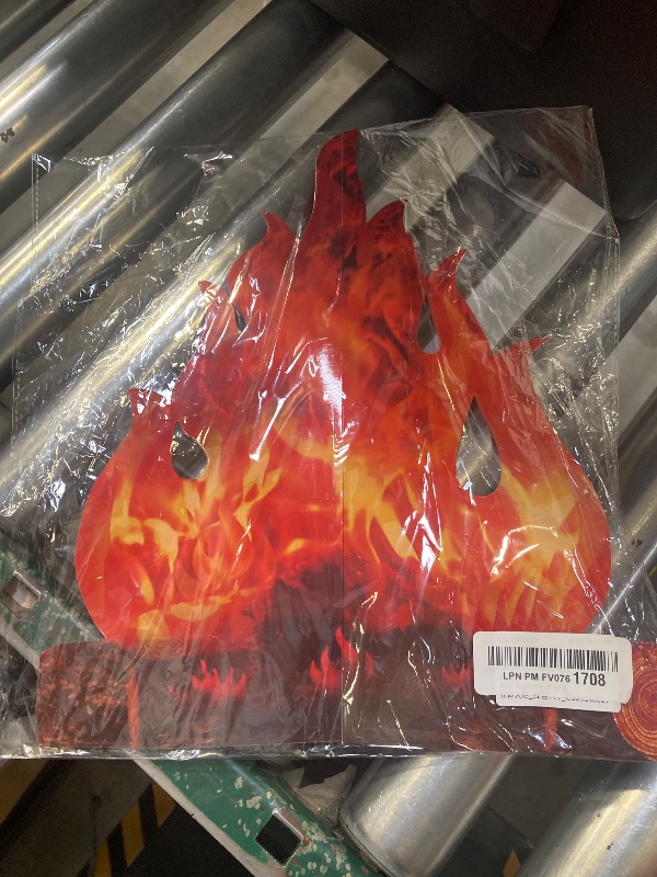 Photo 1 of 2 Set Fake Fire 12 Inch 3D Fake Campfire Flame Decoration Paper Artificial Cardboard Fireplace Campfire Centerpiece Artificial Realistic Fire Props for Camping Beach Campfires Party Decorations