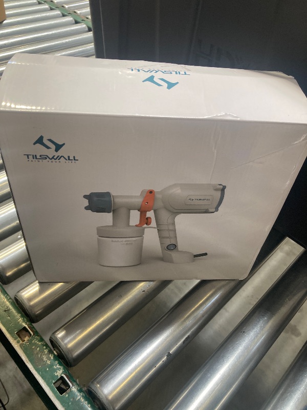Photo 1 of Tilswall Paint Sprayer,Upgraded Ultra-Light Electric Paint Spray Gun with 2 Nozzles & 3 Patterns Easy to Clean for Fences, Sheds, Walls, Ceilings, Furniture, Cabinets, Garden & DIY, White
