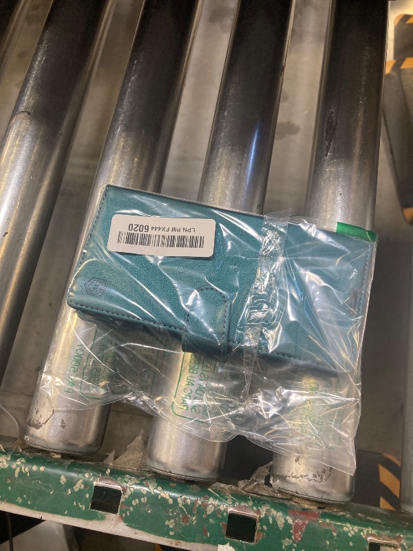 Photo 1 of FLIPALM Wallet Case for Samsung Galaxy S24 Fe, RFID Blocking Credit Card Holder, PU Leather Folio Flip Kickstand Protective Shockproof Cover for S24 Fe (Blue-Green, for S24 Fe - 6.4")