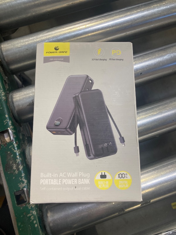 Photo 1 of 20000mAh Ultra-Portable-Charger-Power-Bank with Built in Cables&AC Wall Plug,PD20W USB-C Fast Charging Cell Phone Charger Battery Pack,LED Display Travel Battery Bank for All iPhone,Samsung,Android