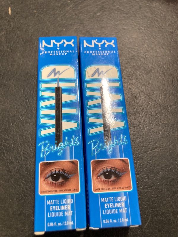 Photo 1 of NYX PROFESSIONAL MAKEUP Vivid Brights Liquid Liner, Smear-Resistant Eyeliner with Precise Tip - Cobalt Crush 2 pack