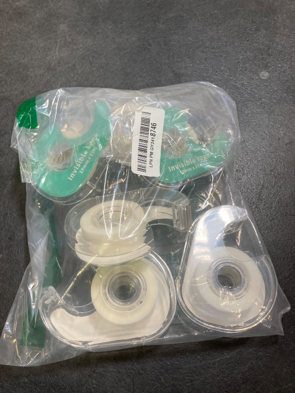 Photo 1 of WMQL 6 Invisible Clear Tape, Transparent Tapes with Refillable Dispenser, 3/4 X 1000 Inches Frosted Writable, Clear Tape Refill Rolls for Gift Wrapping, Home, School Office Supplies