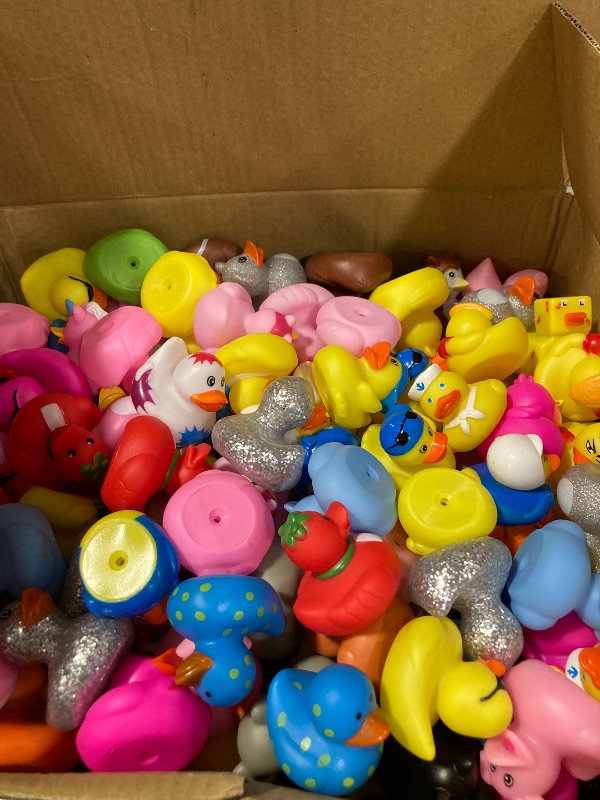 Photo 1 of 200 Pcs Rubber Ducks, Random Assortment Ducks Bulk for Jeeps Ducking, 2" Mini Rubber Duckies for Baby Toddler Bath Toys, Kids Pool Toys Birthday Gifts Party Favors