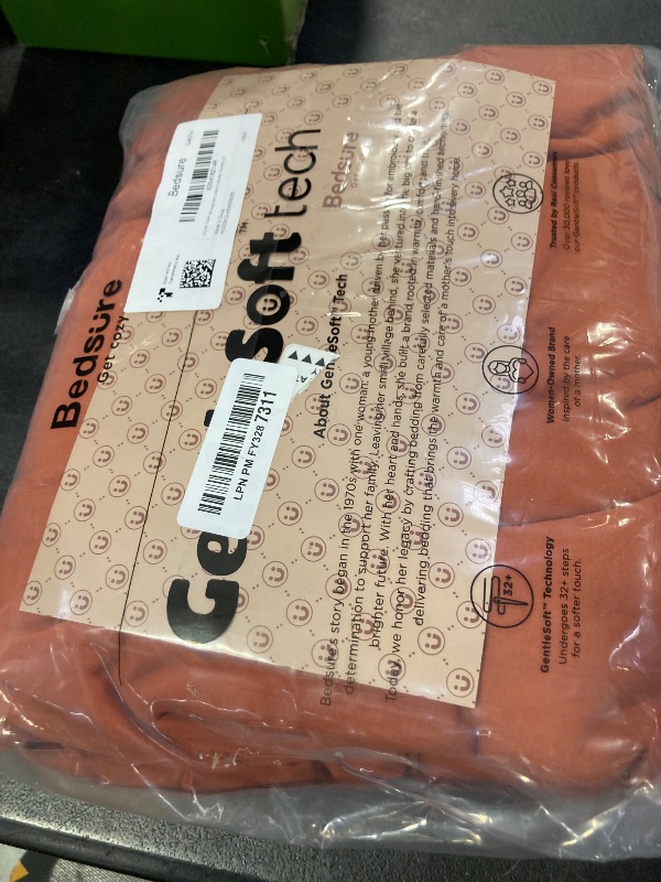 Photo 1 of Bedsure Terracotta Duvet Cover King Size - 3 Pieces Prewashed Cotton-Like Extra Soft Bedding Set, Includes 1 Duvet Cover 104x90 Inches with Zipper Closure & 2 Pillow Shams, Comforter Not Included