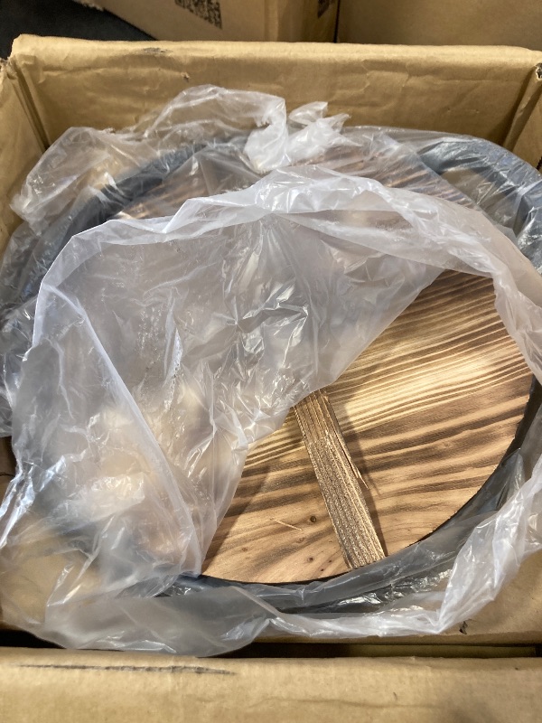 Photo 1 of Cast Iron Wok with Handle for Authentic Asian Cooking, Wooden Lid, Flat Base for Easy Cooking (25cm)