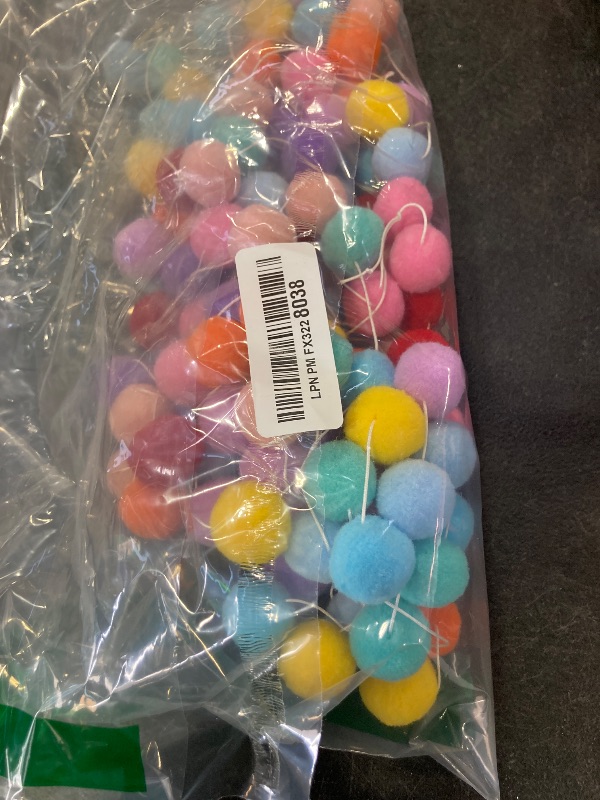 Photo 1 of 4 Pack Colorful Pom Pom Garland, 26.5 Feet Long Spring Felt Ball Rainbow Banner, 30 Balls 10Color Felt Ball Garland for Easter Decoration Party Hanging Decor