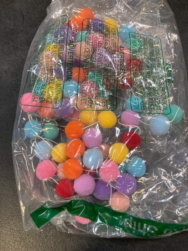 Photo 1 of 4 Pack Colorful Pom Pom Garland, 26.5 Feet Long Spring Felt Ball Rainbow Banner, 30 Balls 10Color Felt Ball Garland for Easter Decoration Party Hanging Decor