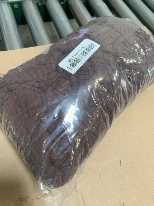 Photo 1 of NeColorLife Square Ottoman Cover Large,Stretch Square Ottoman Covers Slipcover,Knitted Jacquard Cover for Storage Stool,Footstool Protection for Living Room,Dark Brown,Large