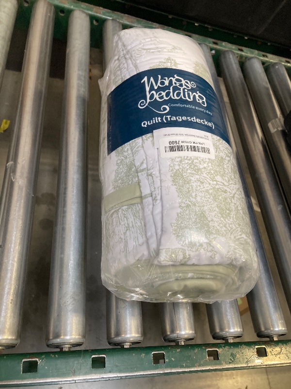 Photo 1 of WONGS BEDDING Botanical Quilt Set Queen Size, Sage Green 3 Pieces Toile Floral Plants Printed Bedspread Bedding Set Soft Lightweight Microfiber Coverlet Set for All Season (96"x90")