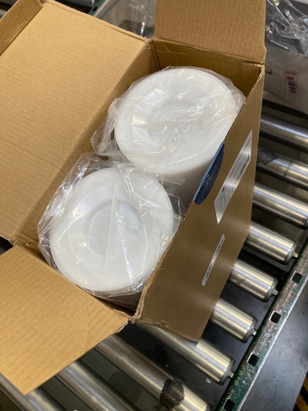 Photo 1 of SEHNSY 4" x 14" Large Outdoor Flameless Candles with Remote, Waterproof Pillar Candles, Plastic Battery Operated Candles for Patio Porch Lanterns, White (Pack of 2)