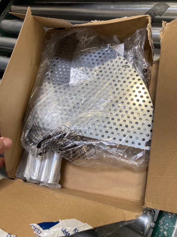 Photo 1 of SWTYMIKI Corner Shower Caddy Standing - 3 Tier Stainless Steel Shower Organizer Stand, Large Capacity Floor Shelf with 4 Hooks, Rustproof Bathroom Storage Rack,Silver