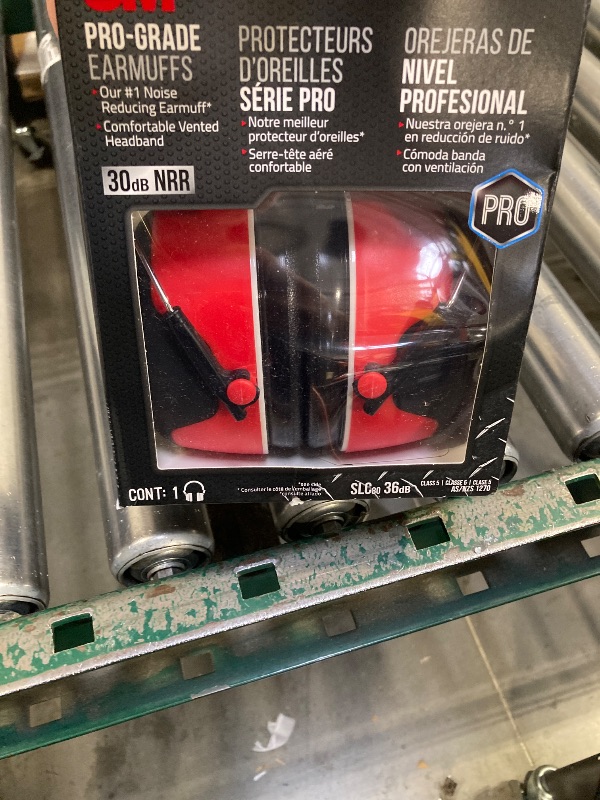 Photo 1 of 3M Pro-Grade Earmuff, Noise Reduction Rating (NRR) 30 dB, Lightweight & Adjustable Ear Muffs, Reduce Pressure Points For All-Day Comfort, Steel Wire Headband With Rubber Overmold Design (90565-4DC-PS)