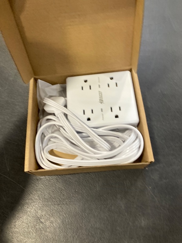 Photo 1 of 10Ft Extension Cord with Multiple Outlets, Flat Plug Surge Protector Power Strip 10 Ft Long Cord, 8 Outlets & 4 USB Ports (2 USB C), Desk Charging Station for Home Office, College Dorm Room Essentials