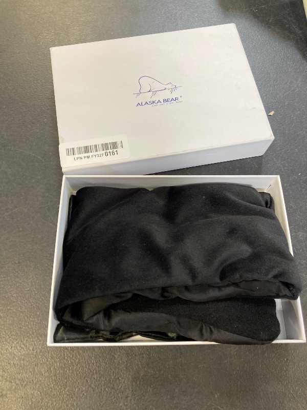 Photo 1 of Weighted Facemask Silk ALASKA BEAR Eye Mask for Sleeping, Wraparound Style Compression, Wide Headband and Large Ear Coverage, Microwavable Beads Filled